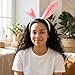 WILLBOND 6 Pcs Easter Bunny Ears Simulation Plush Rabbit Ear Soft Bunny Headband for Cosplay Party Halloween (Macaron Color)