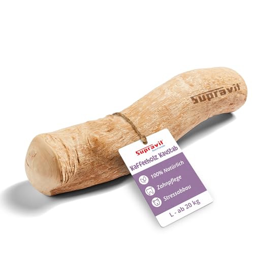 Supravit Natürlicher Kauknochen aus Kaffeeholz für Hunde L | Mehr als EIN Holzstäbchen - spannendes Hunde Kauspielzeug & langanhaltende Beschäftigung | Kaustab Kauholz