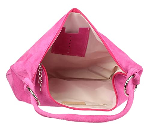 Image of Girly HandBags Womens Hobo Italian Suede Genuine Leather Shoulder Bag