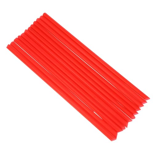 100 pitillos de plástico en forma de corazón rojo miniatura 1