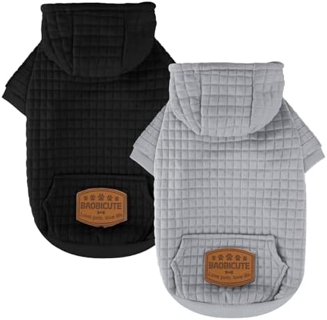 2 Pack Dog Hoodie Sweaters for Small Medium Dogs Warm Dog Clothes...