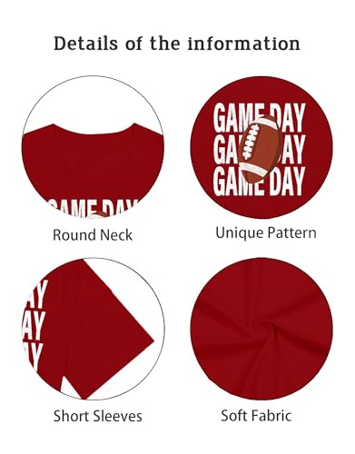 Image of Football Shirts for Women Game Day T Shirts Football Outfits