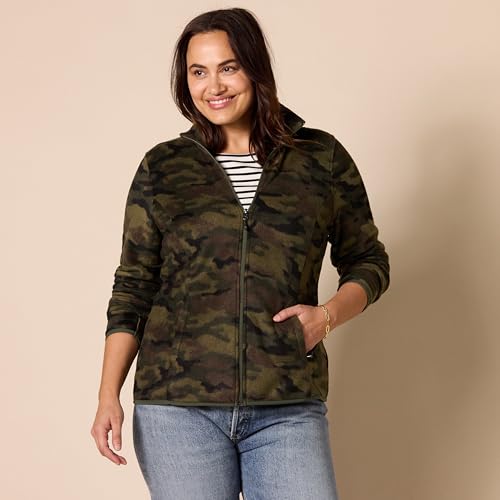 Image of Amazon Essentials Women's Classic-Fit Full-Zip Polar Soft Fleece Jacket, Outerwear Coat with Cuffs (Available in Plus Size)
