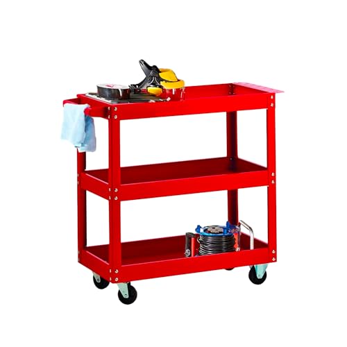 Avilia Carrello Porta Attrezzi da Officina Rosso, 3 Piani con