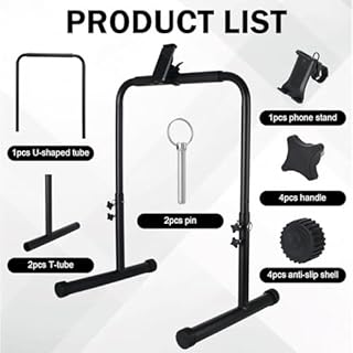 24.4 Inch Wide Handle Bar for Walking Pad Only with Phone Holder - Universal Fit, Stable & Non-Slip Handrail for Indoor Home Gym Workouts (Adjustable Height from 30.7 to 39.37 Inch)