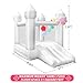 iLink-outer White Bounce House Indoor Outdoor Bouncy Castle for Kids Ages 3-8 Oxford Toddler Bounce House with Slide Balloon & Blower for 2 Kids,103 x 71 x 90 inch,Children's Birthday Party Gifts