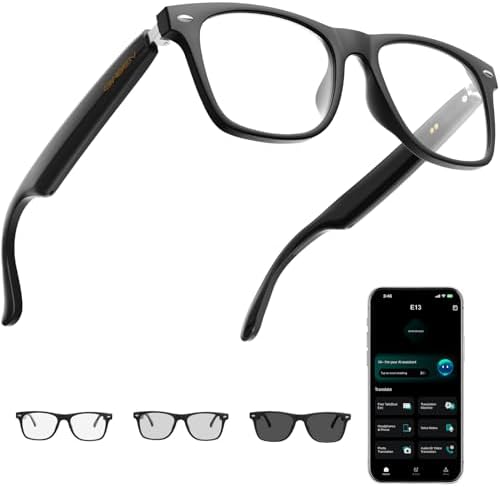AI Smart Glasses for Men and Women with Chat GPT, Bluetooth Translation Glasses with 164 Languages and Color-Change Lens, Music Playback, Hands-Free Calls, UV & Blue Light Protection