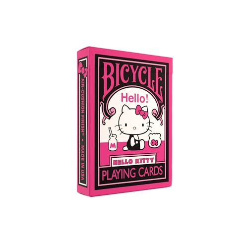 Bicycle - Hello Kitty Noir et Rose - Jeu de 54 Cartes à Jouer
