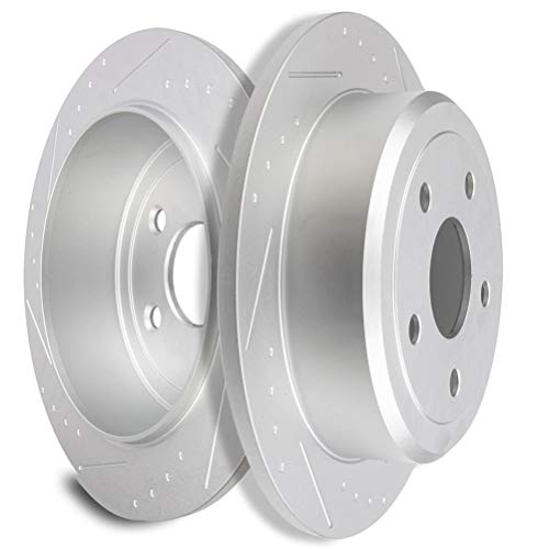 Image of SCITOO Rear Brake Rotors 2x Drilled & Slotted Brakes Rotors:53041