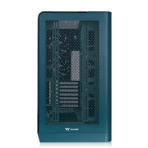 Image of Thermaltake View 390 Air; Mid Tower; 2x120mm CT Fans Included; 360mm Radiator Support; 420mm GPU Clearance; Hidden Connector Support; Rotatable PCIe Slots; Transformative Teal; CA-11F-00MTWN-00