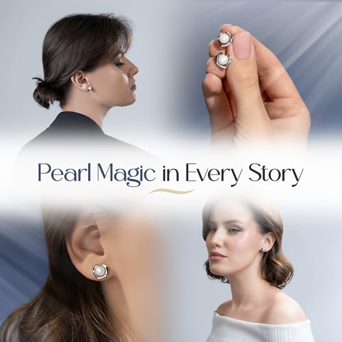QUADRI Heart Pearl Earrings for Women, 925 Sterling Silver Heart Shaped Earrings, Cultured Pearl 6.5mm, Jewelry Gift Idea, Made in Italy, Box Included4