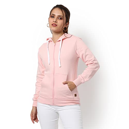 Image of PINACOLADA Women Stylish Zipper Sweatshirt Regular Fit for Casual Wear | Full Sleeves | Cotton | Sweatshirt Crafted with Comfort Fit and High Performance for Everyday Wear