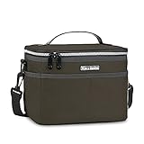 Picture of Tirrinia Insulated Lunch Bag for Women Men, Leakproof Lunch Box Containers for Adult, Work, School, Soft Lunchbox for Kids,Boys, Adult Cooler Bag for Picnic Hiking Beach,Black Checkered