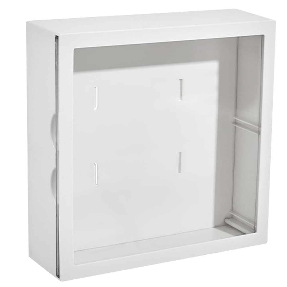 Expositor Transparente para Pared, Caja Organizadora de Juguetes en Color Blanco, Vitrina para Figuras de Colección, Estuche Almacenamiento para Manualidades y Objetos