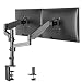 IMtKotW Dual Arm Monitor Desk Mount Stand,Height Adjustable Full Motion Gas Spring Monitor Mount Riser with C Clamp/Grommet Base Fits Two 17"-32" LCD LED Computer Screens up to 17.6lbs per
