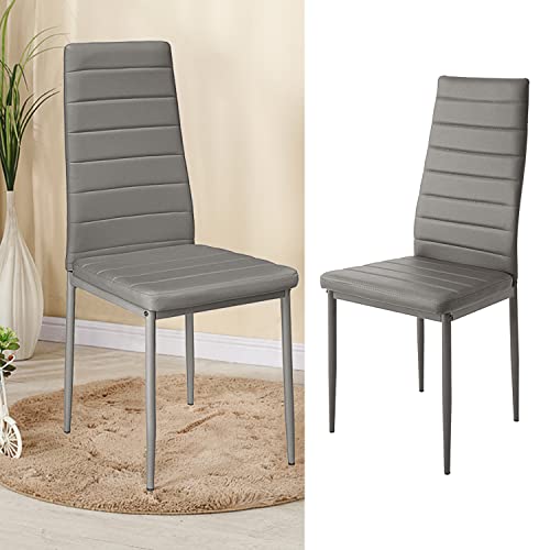 Sillas Comedor Pack 4 Gris Tapizada Marca SHISHI
