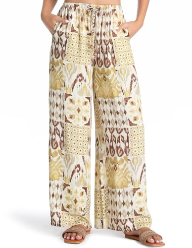 Palazzo Pants for Women with Pocket Mid Waisted Elastic Drawstring Baggy Casual Summer Boho Beach Vacation Pants 2025