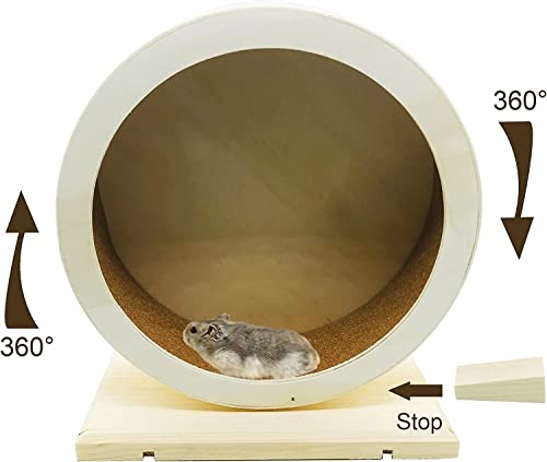 Allazone Hamster Wooden Running Wheel, Wooden Small Pets Exercise Wheel, Running Spinner Wheel Play Toy for Rat Gerbil Mice Chinchillas Hedgehogs Guinea Pigs, S by Allazone - Image 5