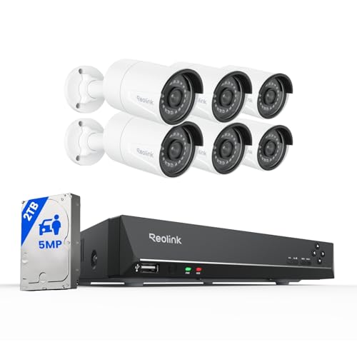REOLINK 8CH 5MP Home Security Camera System, 6pcs Wired Outdoor...