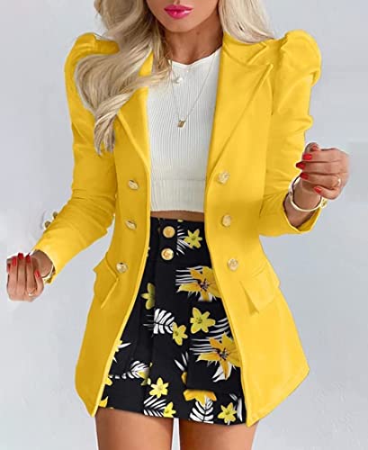 NLAVW Women's 2 Piece Blazer Suits, Lapel Blazer and Skirt Office Lady Business Casual Outfit Jacket2