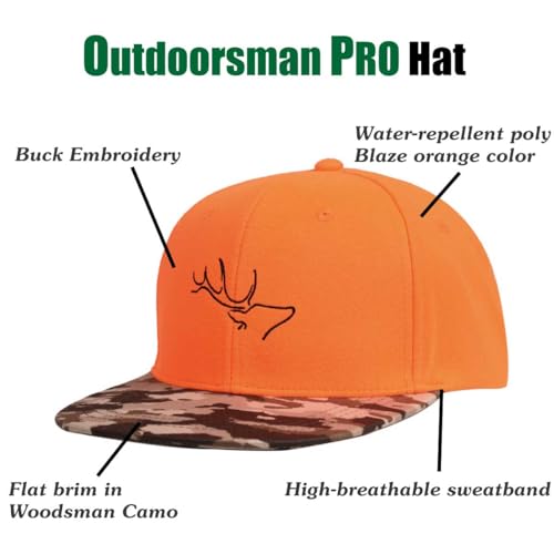 Image of EDTREK Performance Outdoorsman Snapback Truck Hat with Flat Brim - Unique Animal Embroidery