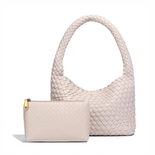 covimy Woven bag for women,Vegan Leather Woven Purse Small Shoulder Bag 2pcs
