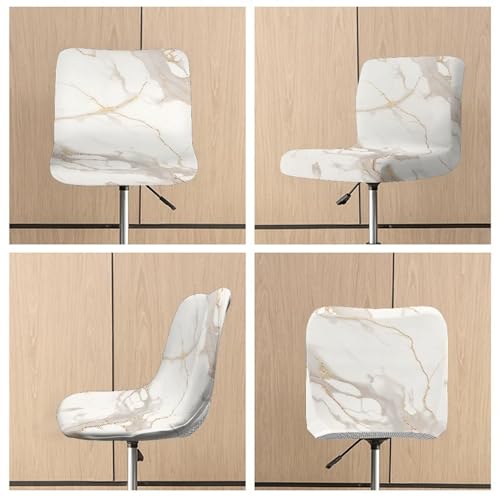 Image of Stretch Bar Stool Covers Set of 4,Stretch Removable Washable Bar Stool Chair Covers,Counter Height Chairs Cover for Kitchen Dining Room Cafe Furniture,White Marble Print