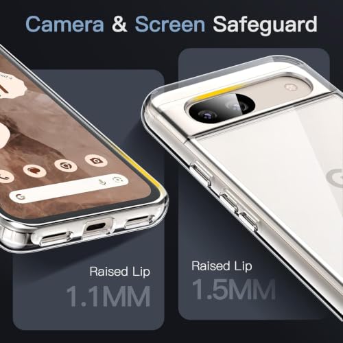Image of NISHTECH for Google Pixel 8A 5G Premium Transparent Hybrid Soft Slim Dust Proof Back Case Cover with Camera Protection