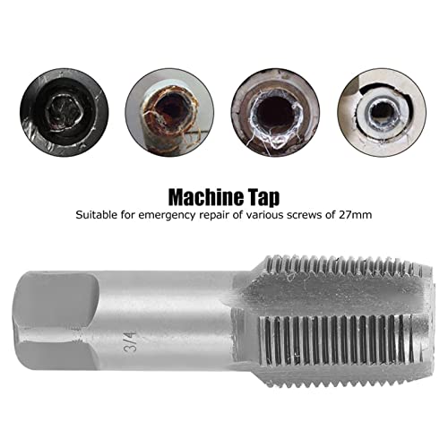 Torneira para reparo de rosca de alta dureza prata 27 mm, tamanho pequeno, fácil de transportar, fác