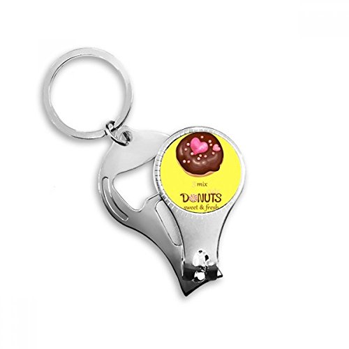 Heart Chocolate Doughnut Dessert Sweet Food Nail Nipper Ring Key Chain Bottle Opener Clipper