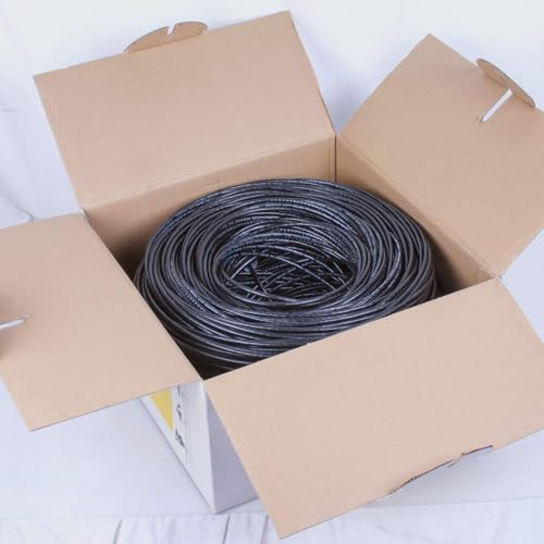 Cable Ethernet Cat5e 1000 ft con doble funda impermeable negro miniatura 3