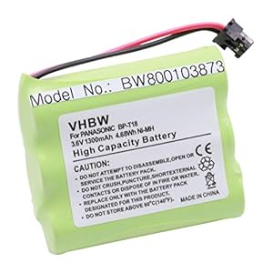 vhbw NiMH Accu 1300mAh (3.6V) compatibel met draadloze vaste telefoon Cobra CP355S, CP9105, CP9125, CP9135, CPSAGP…