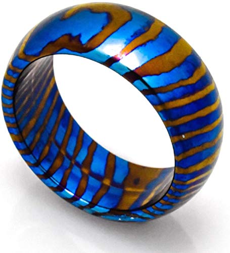 Damascus Ke-109-At Timascus Ring Titanium Ring Custom And Handmade Comfort Fit Mens Wedding Ring Engagement Ring Unisex Modern Jewelry Statement Ring Steel Wedding Band Mens Ring (7.5) #TOP3