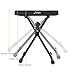 Donner Piano Bench, Adjustable Keyboard Bench Portable Stool Collapsible Chair Foldable Seat X-Style, 1.6 Inch Thickness High-Density Sponge Padded, Non-Skid Design, Black