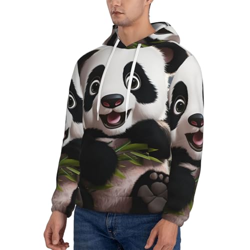 Men's Fleece Pullover Hoodie Long Sleeve Hooded Cute panda Sweatshirt Casual Shirts With Pockets3