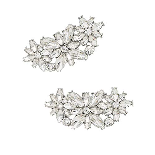 Bijoux de chaussures strass argentés aux reflets cristallins premium