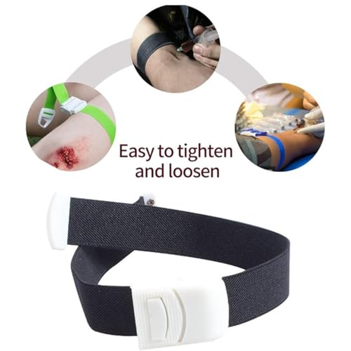 Image of Premium Elastic Medical Tourniquet Belt with Buccal /High Elasticity for Blood Collection - Adjustable, Quick-Release for Blood Collection & Emergency First Aid. (Red, Pack OF 2)