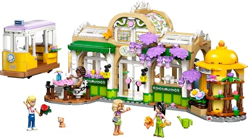 Friends Caffè delle Piante e Negozio di Fiori - Giocattolo con 4 Mini Bamboline, Gatto Domestico, Tram, Accessori da Cucina come Pasticcini, Tazze e Teiera - Regalo per Bambine da 9 Anni - 42671 - Lego - Immagine 9