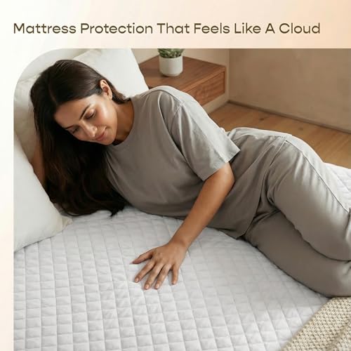 Image of SleepyCat Quilted Mattress Protector | Soft Quilted Comfort | Waterproof Backing | Everyday Mattress Protection | Multiple Sizes |(Double Size, 72x48 Inches)