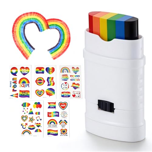#VerdientProvisionen<br>Regenbogen Schminke Stift mit 5 Pride Sticker tattoos für Pride Outfit Accessoires Parade LGBTQ