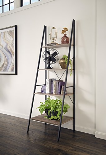 ClosetMaid 1316 4-Tier Wood Ladder Shelf Bookcase, Gray