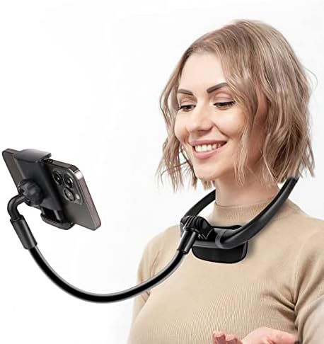 Cell Phone Stand, Neck Cell Phone Holder, Flexible Long Arm Gooseneck Phone Holder for bed, 360 Degree Free Rotation Phone Mount, Universal Multi-Functional Mobile Phone Stand for 4.7''-6.7'' Phone
