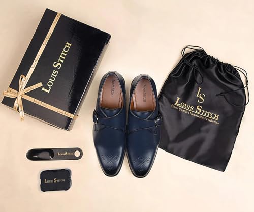 Image of LOUIS STITCH Formal Shoe for Men | Single Monk Strap | Handmade Patina Finish | Comfortable for Business Casual, Every Day, Parties (LSSXSM)