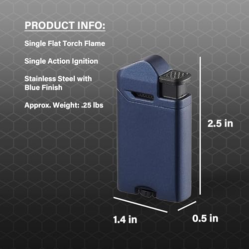 Encendedor Visol Axis antorcha llama plana recargable azul miniatura 3