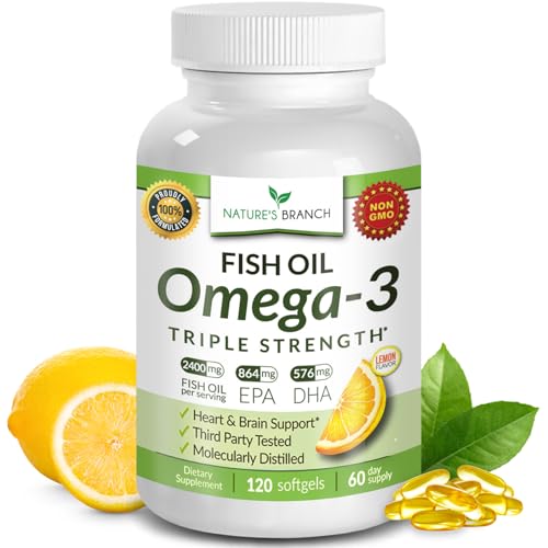 Image of Triple Strength Omega 3 Fish Oil for Heart Health, Brain & Eyes - Burpless