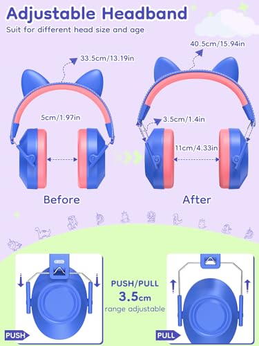Image of Dr.meter Noise Cancelling Headphones for Kids, SNR 32dB Hearing Protection Earmuffs for Noise Reduction, Ear Muff for Autism Sensory Monster Jam Derby Mowing Concert Air Show Gifts for Kids