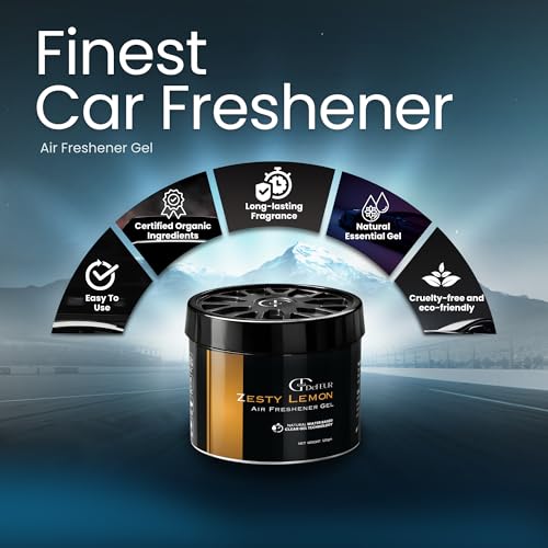 Image of Zesty Lemon Perfume - Gel Car Air Freshener (120) | Gel Lasts up to 45 days | Car Accessories