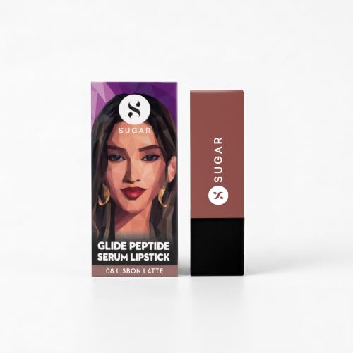 Image of SUGAR Glide Peptide Serum Lipstick 08 Lisbon Latte