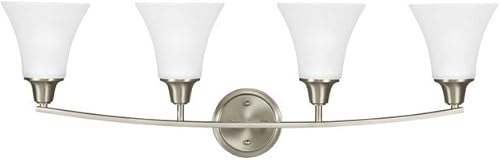 Sea Gull Lighting Generation 4413204EN3-962 - Bañera transitoria de cuatro luces de la colección Seagull-Metcalf en peltre, acabado plateado, níquel