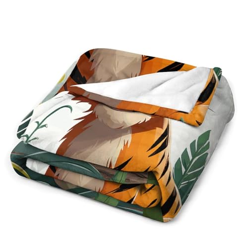 Couverture flanelle moelleuse et confortable version verticale tigre - 4